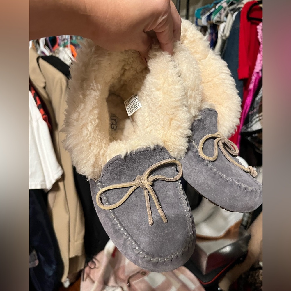 UGG Gray and Cream Slippers